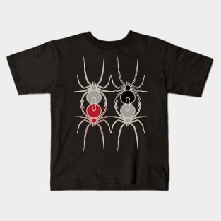 Simply Spooky Collection - Spiders - Ghost Grey and Bone White Kids T-Shirt